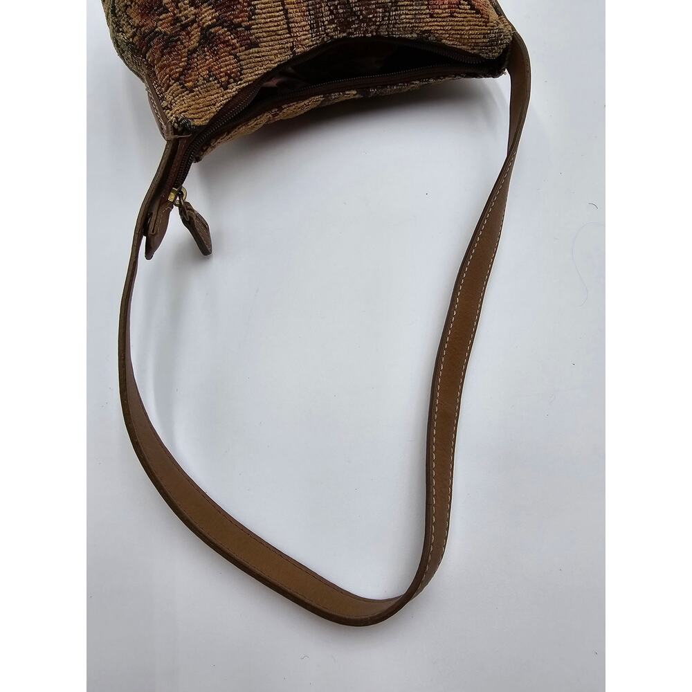 Vtg 90s/Y2K Fossile Tapestry Tan Multi Fabric Shoulder Bag - Picture 9 of 11